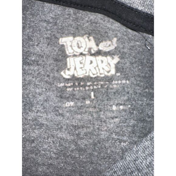 Tom And Jerry Graphic Print Cartoon Logo Grey Double Sided Size L T-shirt - Picture 5 of 5